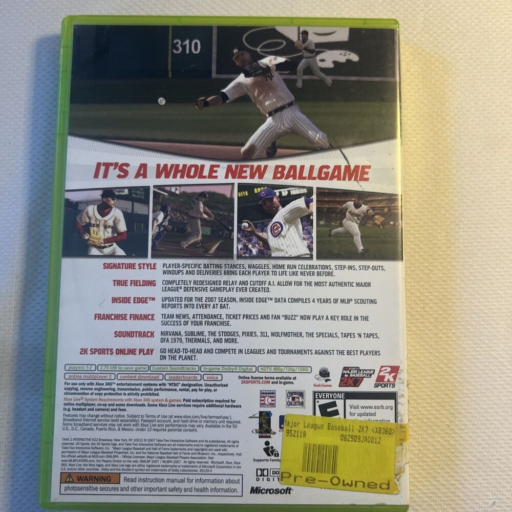MAJOR LEAGUE BASEBALL MLB 2K7 (2K SPORTS) MICROSOFT XBOX 360 GAME - Picture 2 of 4